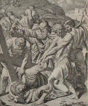 Jesus falls the third time.