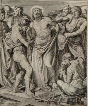 Jesus is
stripped, and receives gall to drink.